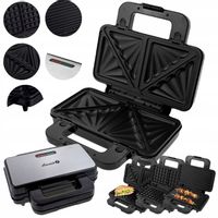 Opiekacz 3w1 gofrownica grill toster 3 wymienne płyty blokada Łucznik 1000W