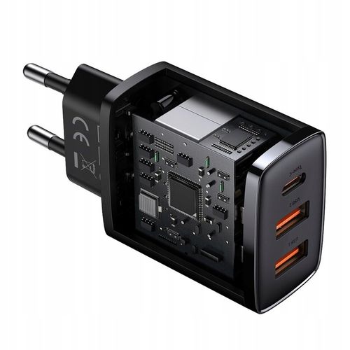 BASEUS SZYBKA ŁADOWARKA DO TELEFONU 2XUSB USB-C MOCNY ZASILACZ 30W 3A PD QC na Arena.pl
