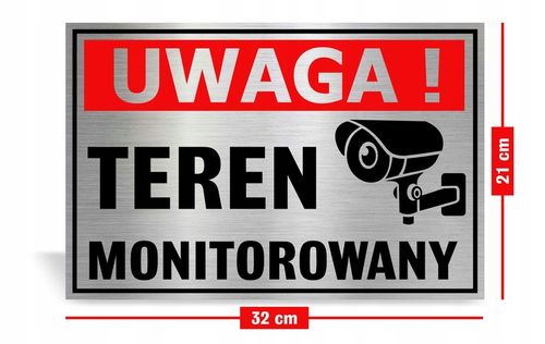 Tabliczka TEREN MONITOROWANY 32x21 DIBOND na Arena.pl