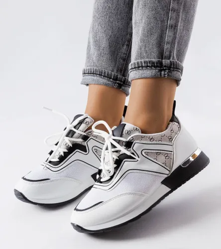 Białe sneakersy ze złotymi elementami Bedord 40 na Arena.pl