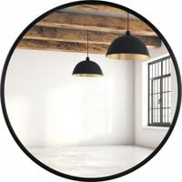 LUSTRO OKRĄGŁE CZARNE LOFT 80 CM