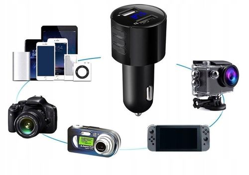 Transmiter Bluetooth FM Ładowarka 2xUSB LCD MP3 na Arena.pl