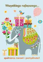 Karnet Kw Słoń Z Prezentami