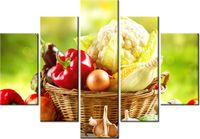 105CM 150CM OBRAZ 5 ELEM WARZYWA ORGANICZNE DRUK