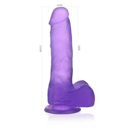 7"" jelly studs crystal dildo medium purple na Arena.pl