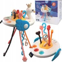 ZABAWKA SENSORYCZNA ŁABĘDŹ GRYZAK DLA NIEMOWLĄT 5W1 ZABAWKA MONTESSORI