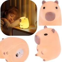 Lampka Nocna Miękka dla Dzieci Silikonowa na Baterie Kapibara 11cm