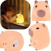 Lampka Nocna Miękka dla Dzieci Silikonowa na Baterie Kapibara 11cm