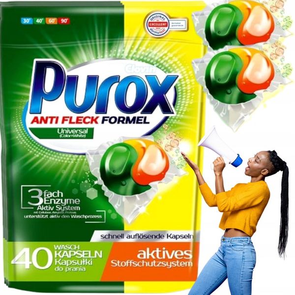 Kapsułki do prania Purox Universal 40 szt. Clovin Anti fleck zdjęcie 2