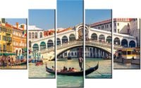 70 100CM OBRAZ 5 ELEM MOST RIALTO WENECJI DRUK PŁÓTNO