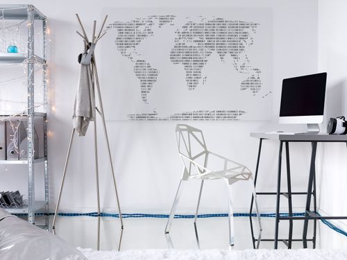 84101 Obraz na płótnie MAPA CYFRY CZARNO-BIAŁY na Arena.pl