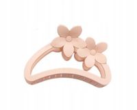 Spinka klamra półokrągła plastikowa dwa kwiatki matowa różowy 9cm