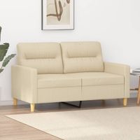 2-osobowa sofa, kremowa, 120 cm, tapicerowana tkaniną