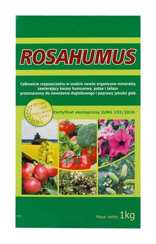 ROSAHUMUS 1kg nawóz organiczny kwasy humusowe POTAS POPRAWIA JAKOŚĆ GLEBY na Arena.pl