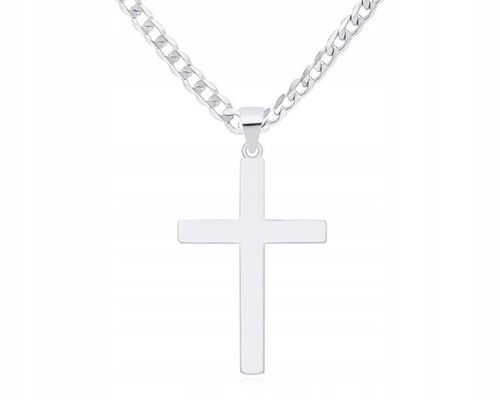 Srebrny Krzyżyk Męski Gładki + Grawer pr. 925 Duży Krzyż Na Łańcuszek na Arena.pl
