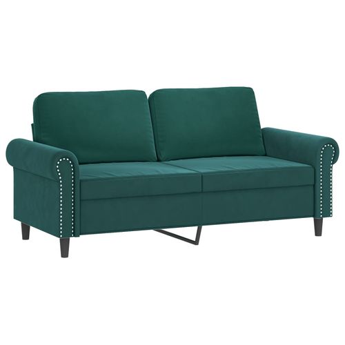 2-osobowa sofa z poduszkami, ciemnozielona, 140 cm, aksamit na Arena.pl