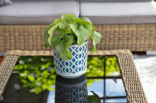 Doniczka AZTEK 14 h15 k-Czarny + w-Złoty Jasny na Arena.pl