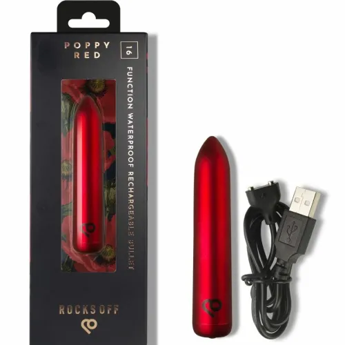 rocks-off red touch - kompaktowy stymulator wibracyjny usb, czerwony na Arena.pl