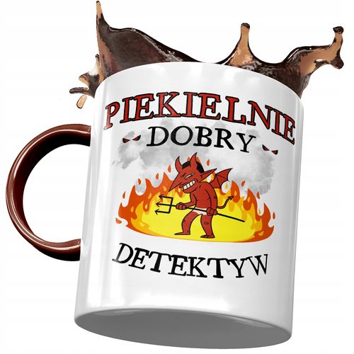 Kubek Bordowy Dla Detektywa Piekielnie Dobry Z Nadrukiem Ze Zdjęciem na Arena.pl