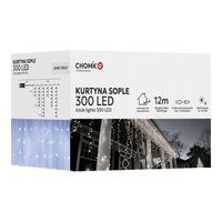 Kurtyna świetlna sople 300LED/3m zimny biały + zimny biały FLASH