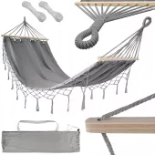 Hamak ogrodowy wiszący huśtawka bujak XL duży pokrowiec z linkami pałąk