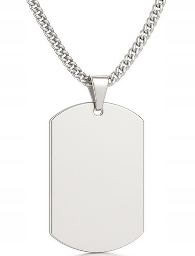 Srebrny łańcuszek męski nieśmiertelnik stal chirurgiczna 316L grawer na Arena.pl
