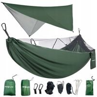 HAMAK TURYSTYCZNY SURVIVALOWY Z MOSKITIERĄ +TARP PODRÓŻNY LEKKI I