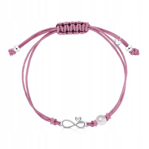 Bransoletki dla dziewczynek srebrna nieskończoność bransoletka na sznurku na Arena.pl