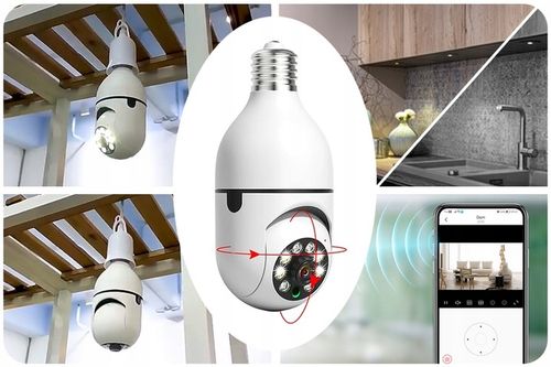 KAMERA OBROTOWA 360 IP WIFI FULL HD ZOOM GWINT E27 ŻARÓWKA LED TRYB NOCNY na Arena.pl