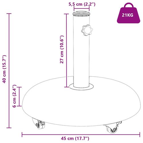 Podstawa do parasola Jasnoszary i czarny 45 x 45 x 40 cm na Arena.pl