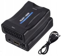 ADAPTER KONWERTER SCART DO NA HDMI AV EURO SCART-HDMI FULL HD 1080P + KABEL