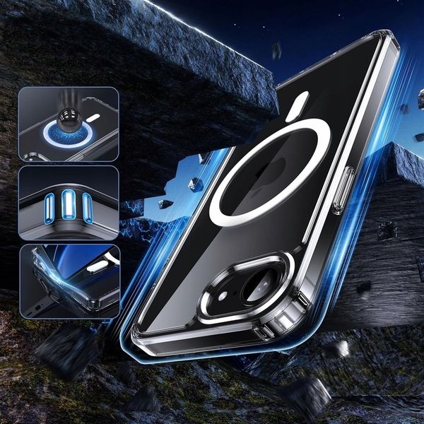 Etui do MagSafe WZMACNIANE 360° CLEAR CASE + 2x SZKŁO do IPHONE 16e zdjęcie 2