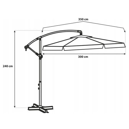 PARASOL OGRODOWY IKAR-BL-BR BRĄZOWY SKŁADANY Z WYSIĘGNIKIEM + POKROWIEC na Arena.pl