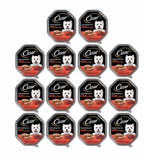 CESAR mokra karma dla psa wołowina i wątróbka w terynie tacka 14 x 150 g na Arena.pl