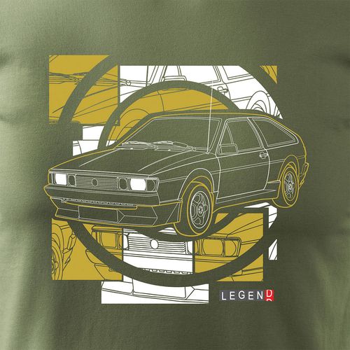 Koszulka z samochodem VW Scirocco męska khaki REGULAR M na Arena.pl