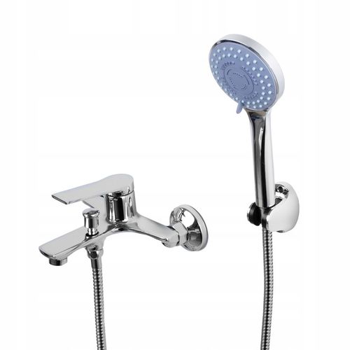 Bateria wannowa ścienna z prysznicem chrom srebrna słuchawka z wężem YOKA na Arena.pl