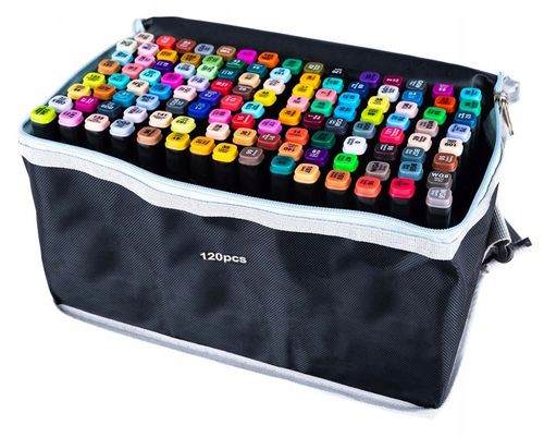 MARKERY ALKOHOLOWE FLAMASTRY MAZAKI PISAKI DWUSTRONNE Torba PREMIUM SET na Arena.pl