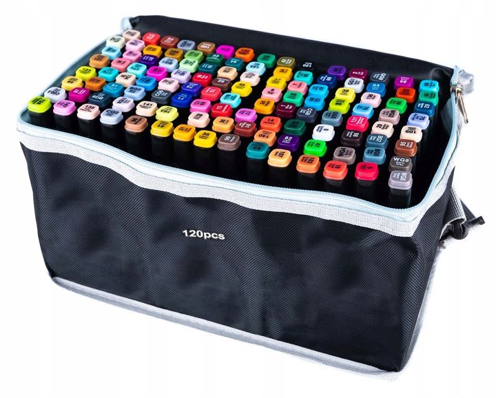 MARKERY ALKOHOLOWE FLAMASTRY MAZAKI PISAKI DWUSTRONNE Torba PREMIUM SET zdjęcie 11