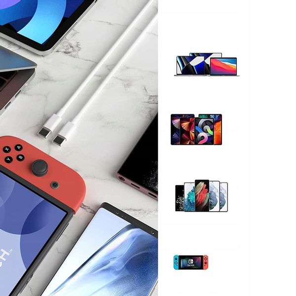 SZYBKA ŁADOWARKA do IPHONA 2X USB C 50W + 1xKABLE USB-C + 1xLightning 1,5m zdjęcie 9