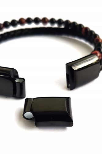 Bransoletka męska skórzana REGULOWANA Z TYGRYSIM OKIEM PREZENT Versatile na Arena.pl