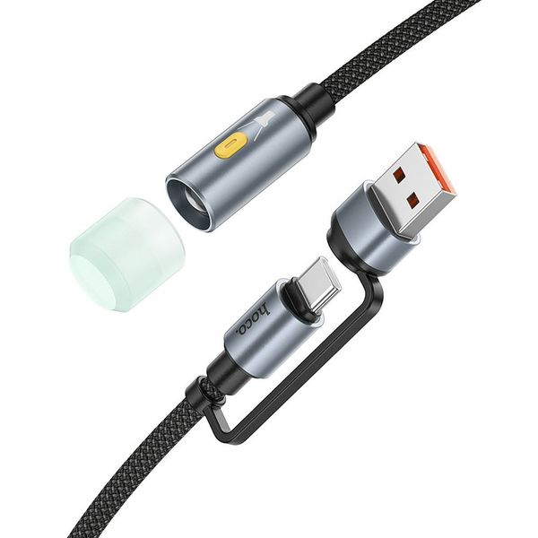 Kabel USB A / USB C do LED light Hoco 0,3 m UA38C czarny zdjęcie 1