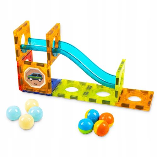 KLOCKI MAGNETYCZNE KONSTRUKCYJNE ŚWIECĄCY TOR PANELE 75 elementów na Arena.pl