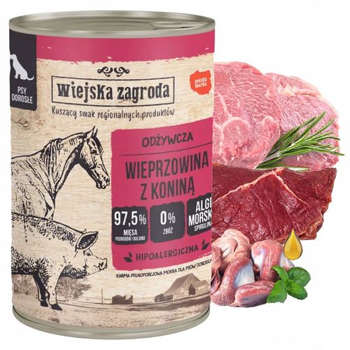 WIEJSKA ZAGRODA PET REPUBLIC Karma mokra dla psa MIX Smaków 12 x 400g na Arena.pl