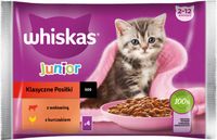 WHISKAS JUNIOR MOKRA KARMA DLA KOCIĄT WOŁOWINA KURCZAK W SOSIE 4 X 85 G