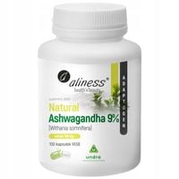 NATURAL ASHWAGANDA ALINESS 560mg 9% MOCNY EKSTRAKT Nerwy STRES Spokój 100K
