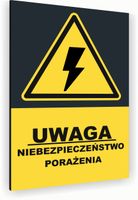 Tabliczka znak informacyjny 20x15 Antracyt RYZYKO PORAŻENIA Aluminiowa