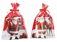 Torebki prezentowe woreczki foliowe na słodycze MIKOŁAJ ŚWIĘTA 25x40 100 sz