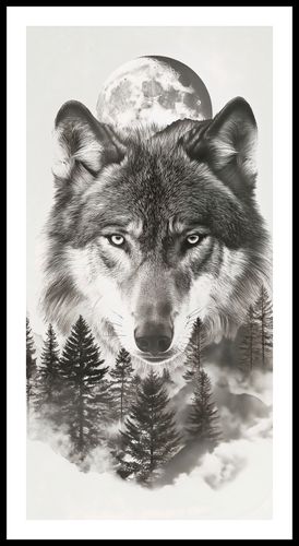 Plakat 50x100cm Wilczy Duch Lasu na Arena.pl