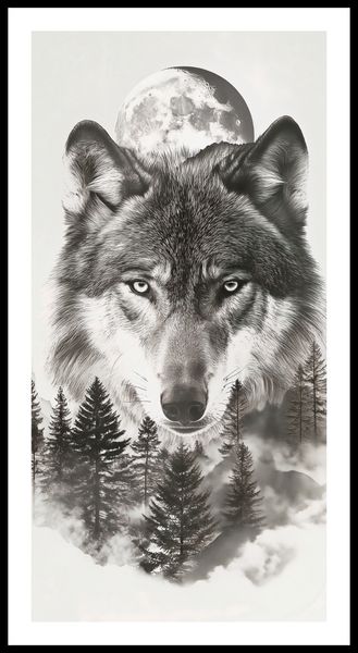 Plakat 50x100cm Wilczy Duch Lasu zdjęcie 3