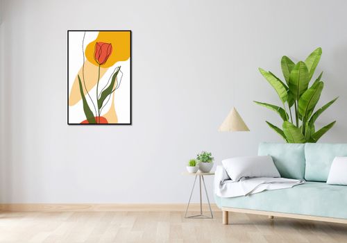 Plakat 61x90,5cm Przerysowany Tulipan na Arena.pl